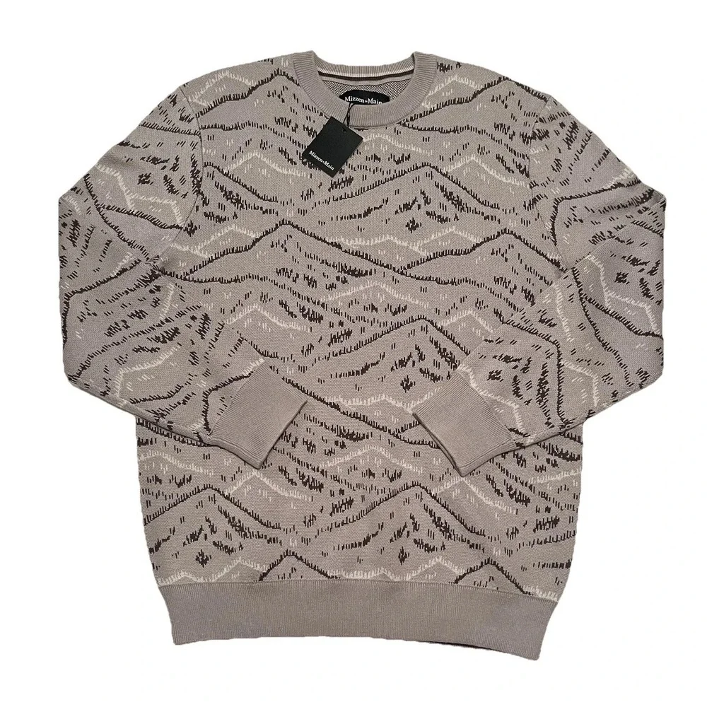 NWT MIZZEN Main Mens Hillcrest Crewneck Sweater Wool Blend $268 Value - SIZE L